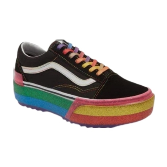 Vans Old Skool Stacked Rainbow Platform NWOT 7W/5.5M - Picture 1 of 11